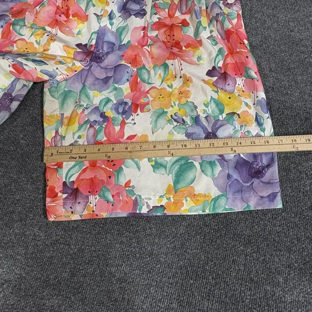 D'Allaird's Shorts Womens Large Floral Pleated Culotte Elastic Casual Summer